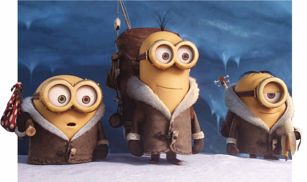 JOURNEY: Bob, Kevin and Stuart in a scene from the movie Minions. JOURNEY: Bob, Kevin and Stuart in a scene from the movie Minions.